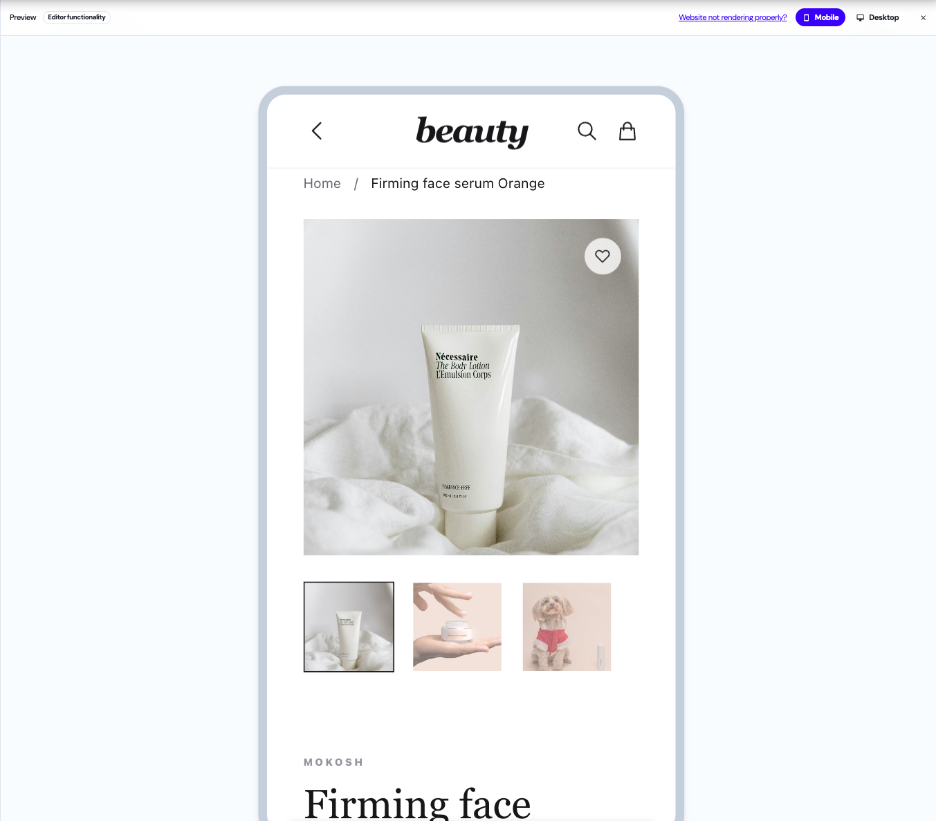 Dalton editor - Mobile view