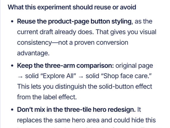 Advice drawn from earlier experiments